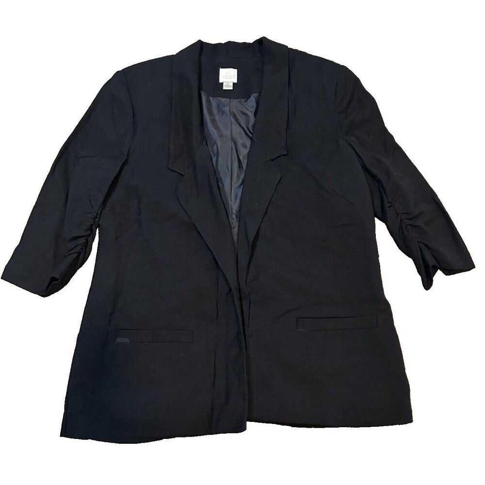 Luaren Conrad Women's Blazer Black Size 6 Scrunched Sleeve Blazer